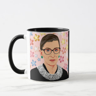 Ruth Bader Ginsburg Floral When There Are 9 Cup