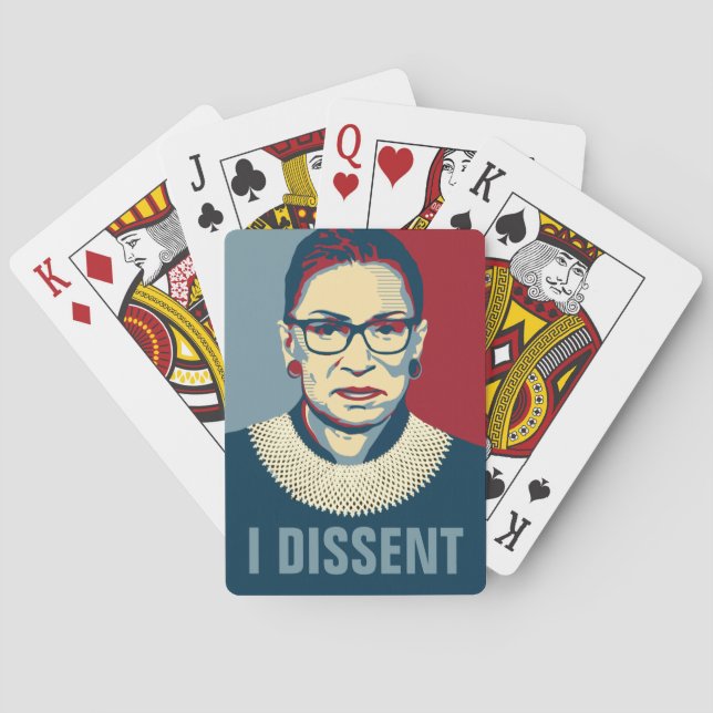 Ruth Bader Ginsburg I Dissent Pop-Art Playing Cards (Back)