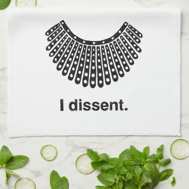 Ruth Bader Ginsburg I Dissent RBG Collar Kitchen Towel (Folded)