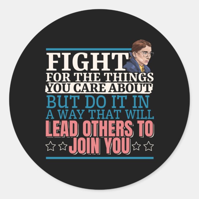 Ruth Bader Ginsburg Lead Others to Join You Classic Round Sticker (Front)