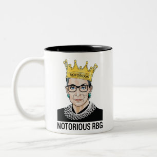 Ruth Bader Ginsburg Mug, Rbg Mug, Notorious RBG Two-Tone Coffee Mug