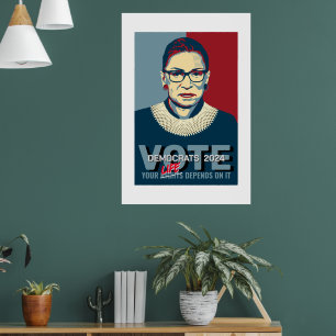 Ruth Bader Ginsburg Pro-Choice Vote 2024 Poster