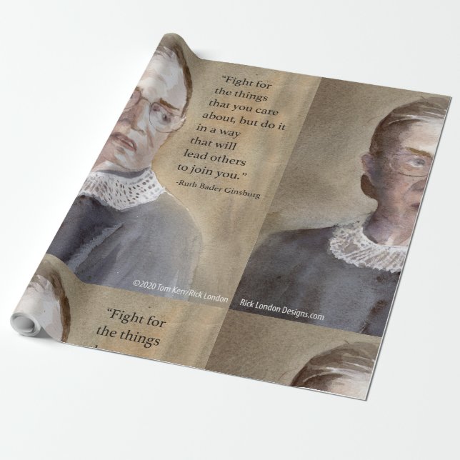 Ruth Bader Ginsburg & Quote Wrapping Paper (Unrolled)