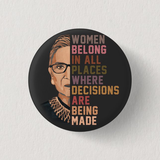 Ruth Bader Ginsburg RBG 1 Inch Round Button (Front)