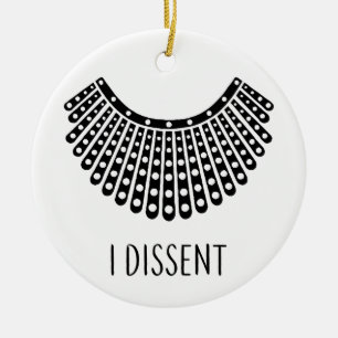 Ruth Bader Ginsburg, RBG Dissent Collar Ceramic Ornament