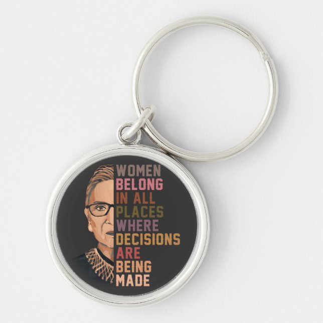 Ruth Bader Ginsburg RBG Keychain (Front)