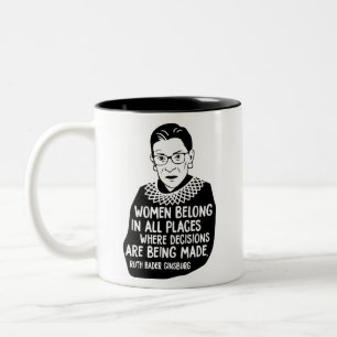 Ruth Bader Ginsburg RBG Two-Tone Coffee Mug
