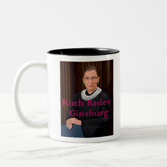 ruth_bader_ginsburg small name bad Two-Tone coffee mug (Left)