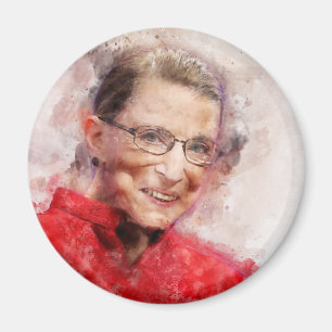 Ruth Bader Ginsburg Smiling Watercolor Portrait R Magnet