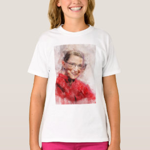 Ruth Bader Ginsburg Smiling Watercolor Portrait R T-Shirt