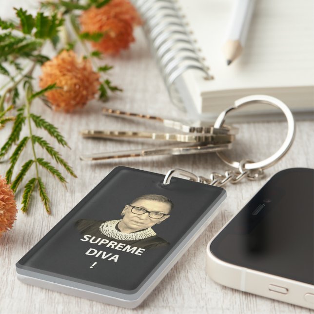 Ruth Bader Ginsburg Supreme Diva Tinted Acrylic Keychain (Front Right)