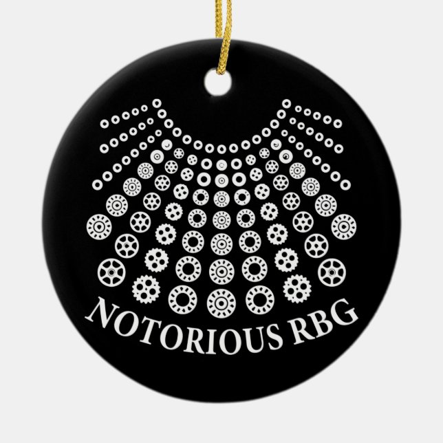 Ruth Bader Ginsburg, The NOTORIOUS RBG Collarette Ceramic Ornament (Front)