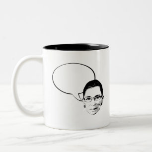 Ruth Bader Ginsburg Thought Bubble Two-Tone Coffee Mug
