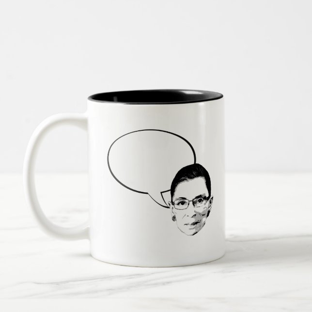Ruth Bader Ginsburg Thought Bubble Two-Tone Coffee Mug (Left)