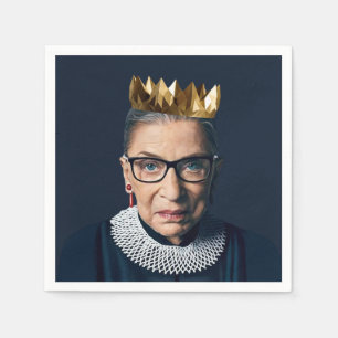 Ruth Bader Ginsburg with Gold Crown   Napkin