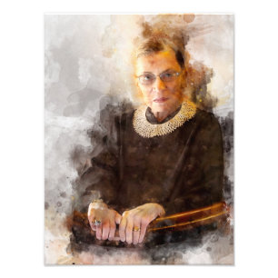 Ruth Bader Ginsburg with Judge Robe Portrait Photo Print