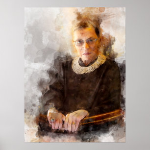 Ruth Bader Ginsburg with Judge Robe Portrait Poster