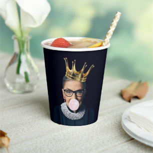 Ruth Ginsburg gold crown blowing pink gum Paper Cups