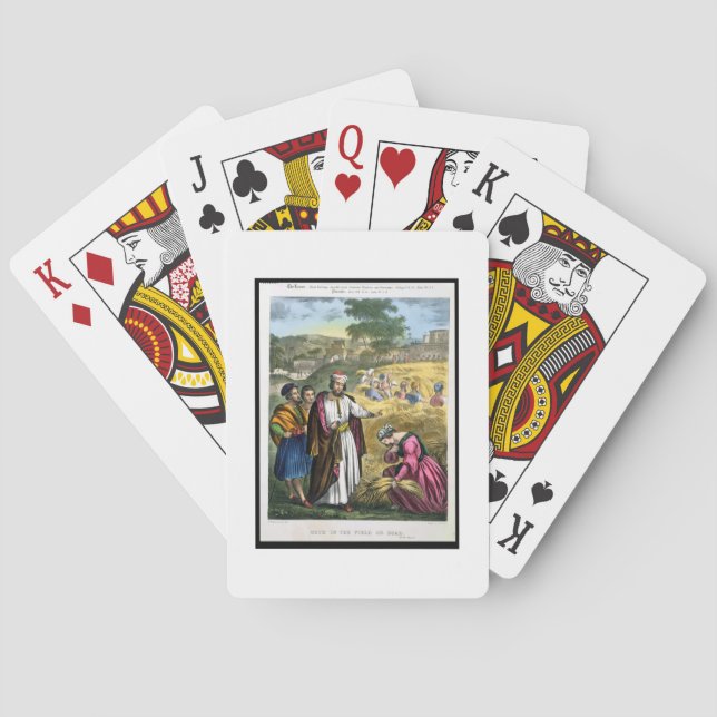 Ruth in the Field of Boaz, from a bible printed by Playing Cards (Back)