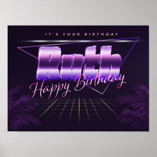 Ruth Nom Vorname lila retro Poster Geburtstag