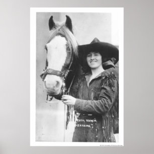 Ruth Roach and her horse. Poster