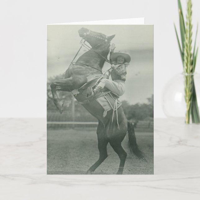 Ruth Roach on Tony, Cheyenne, Wyoming. Card (Front)