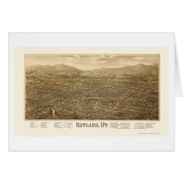 Rutland, carte panoramique de VT - 1885 (Devant horizontal)
