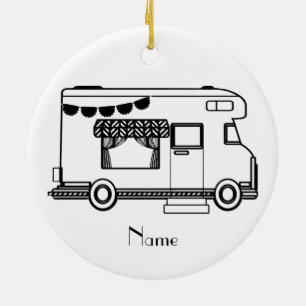 RV Camper Caravan Thunder_Cove Ceramic Ornament