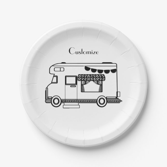 RV Camper Caravan Thunder_Cove Paper Plate (Front)