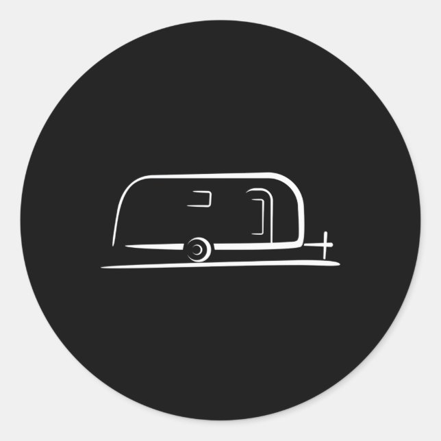 Rv Camper Trailer Classic Round Sticker (Front)