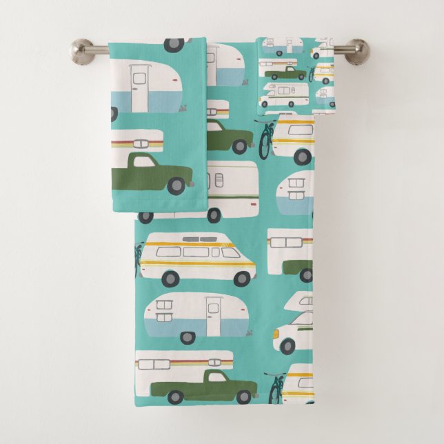 RV Campervan vanlife Motorhome Trailer CUSTOMIZE Bath Towel Set (Insitu)