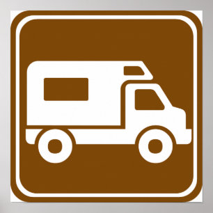 RV Campground Highway Sign