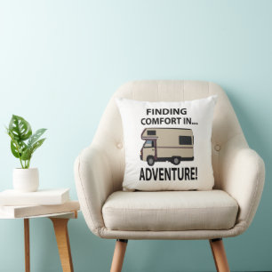 RV Camping Adventure Rving Throw Pillow