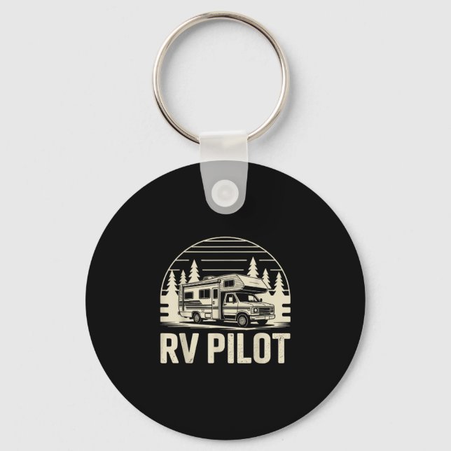 Rv camping camper rv pilot road trip adventure  keychain (Front)