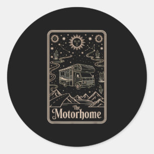 Rv camping camper the motorhome moon mountain  classic round sticker