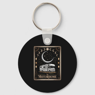 Rv camping camper the motorhome moon mountain keychain