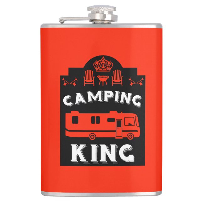 RV Camping King USA Hip Flask (Front)
