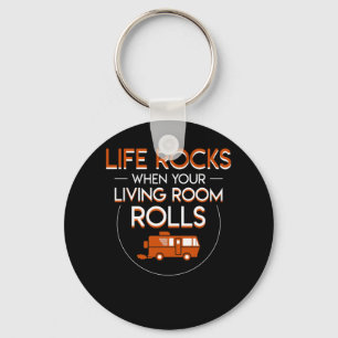 RV Camping Life Rocks Living Room Rolls Keychain