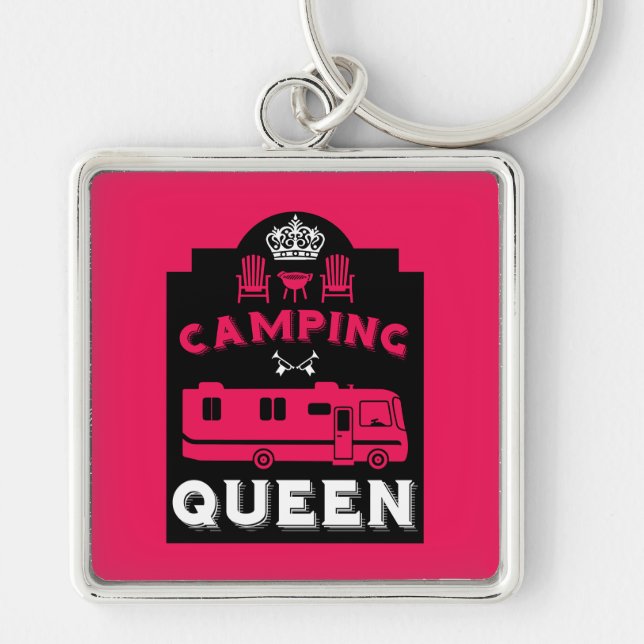 RV Camping Queen USA Keychain (Front)