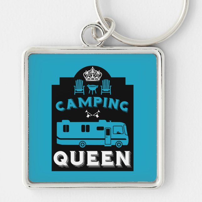 RV Camping Queen USA Keychain (Front)