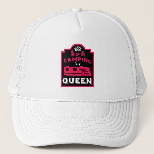 RV Camping Queen USA Trucker Hat (Front)
