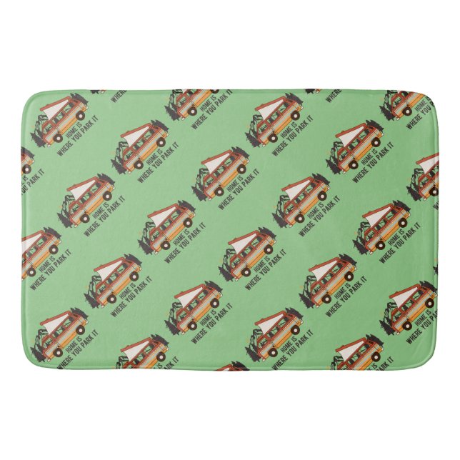 RV Camping Tent Trailer Home Is Where You Park It Bath Mat (Front)