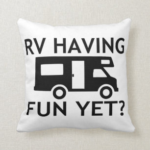 RV Having Fun Yet Funny Wordplay Throw Pillow