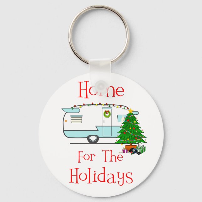 RV Home For The Holidays Keychain (Front)