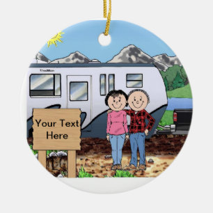 RV Lovers - Bumper Pull Trailer Ceramic Ornament
