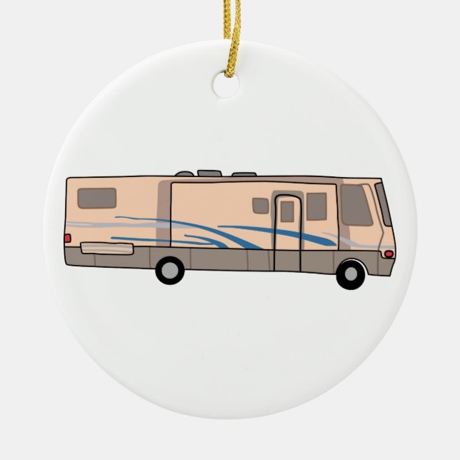 RV Motorhome Ceramic Ornament (Front)