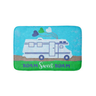 RV Motorhome Roam Sweet Roam Cute Camper Travel Bath Mat