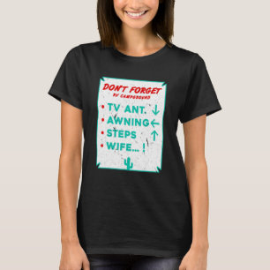 Rv Pilot Camping Travel Vacation Vintage Sign T-Shirt