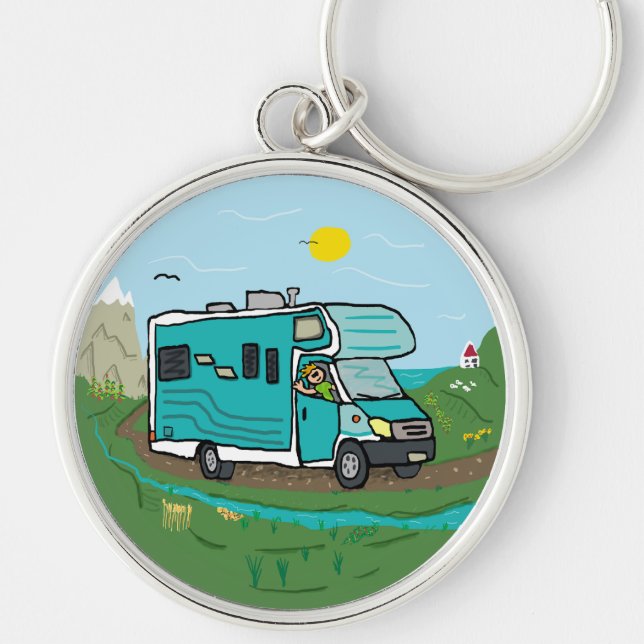RV Recreational Vehicle Keychain (Front)