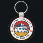 RV Road Trip Family Reunion Adventure Retro Keychain<br><div class="desc">Going on a family road trip? Customize these RV retro camp shirts for the whole family by adding your family name or custom text, and year of the adventure. I hope it’s not just about the cool design that caught your eye but the fact you’ll never find it in a...</div>